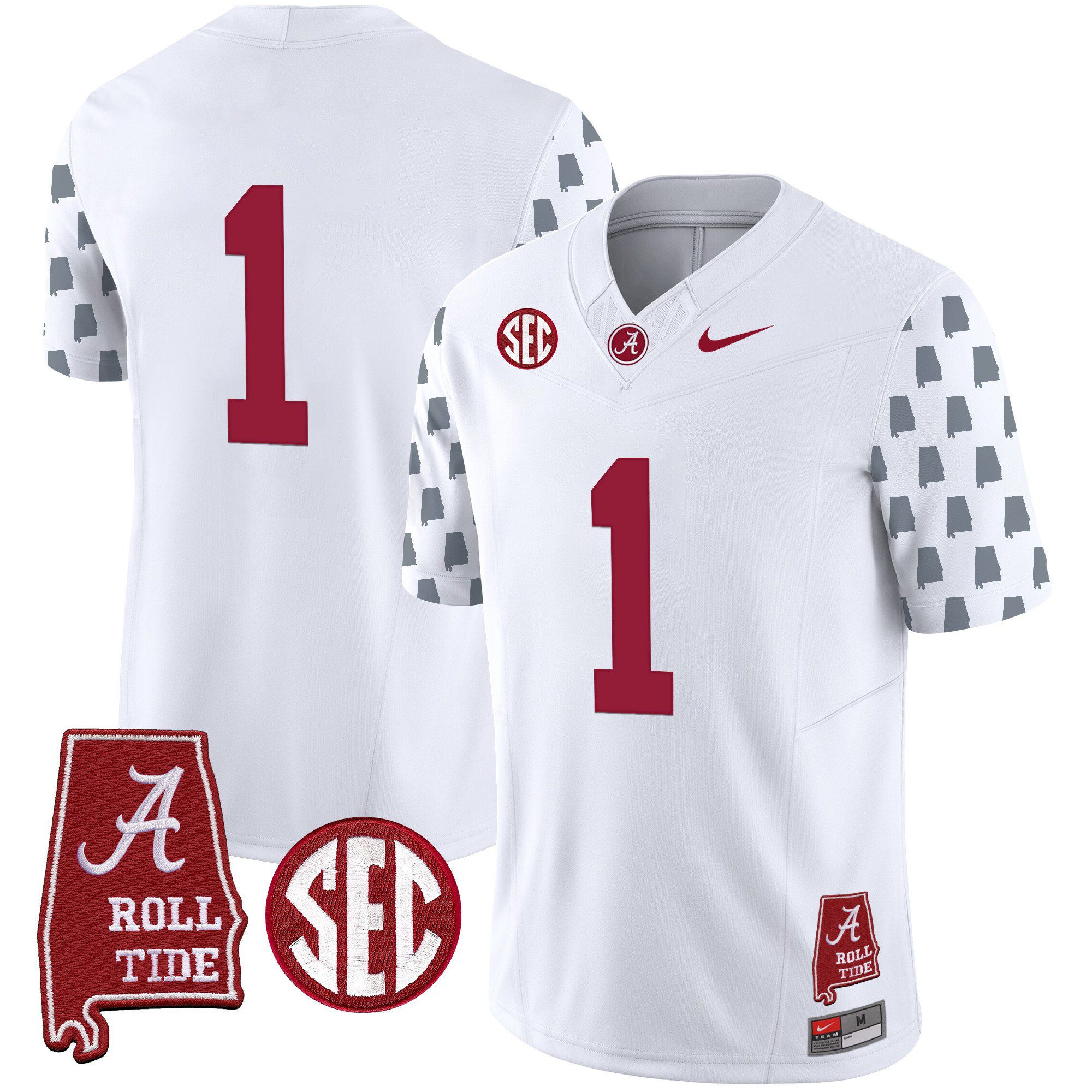 Men Alabama Crimson Tide #1 No Name White Vapor Limited 2024 Nike NCAA Jersey->indianapolis colts->NFL Jersey